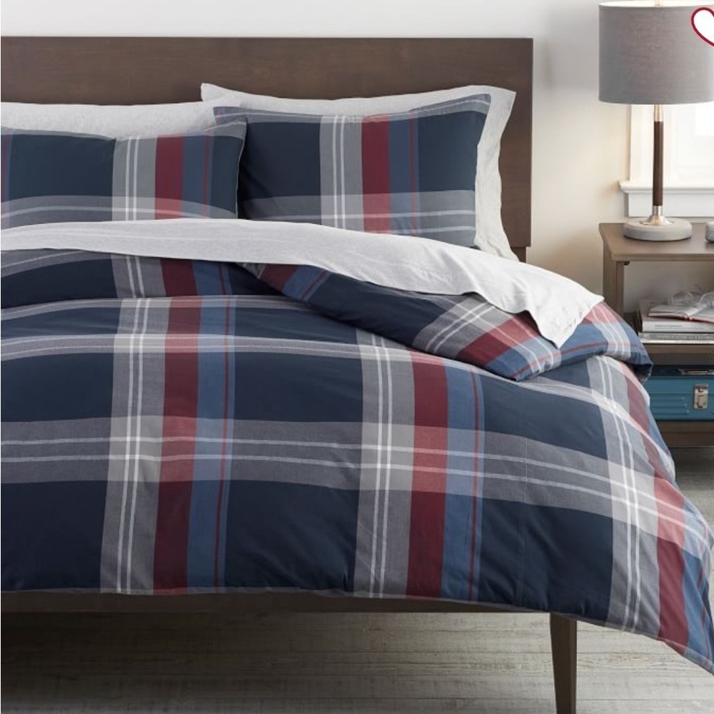 Pottery Barn Teen Walker Plaid Duvet‎ Cover size twin